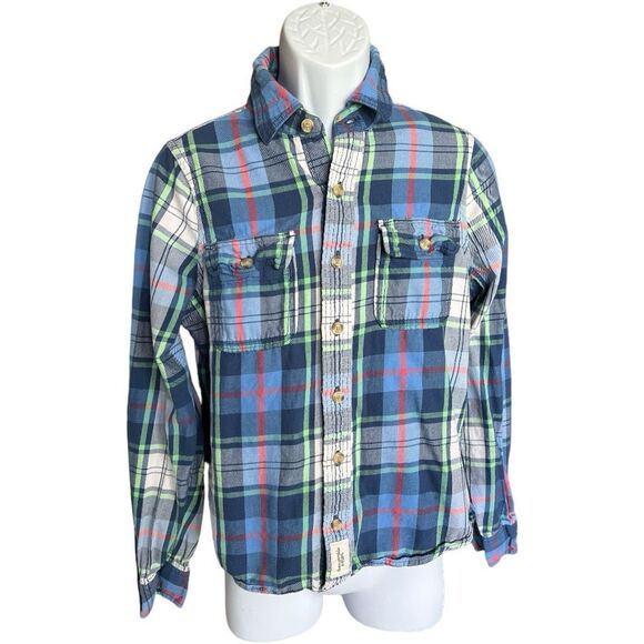 Mens Abercrombie & Fitch Muscle Fit Plaid Flannel Button Down Casual Shirt - S - Picture 1 of 1